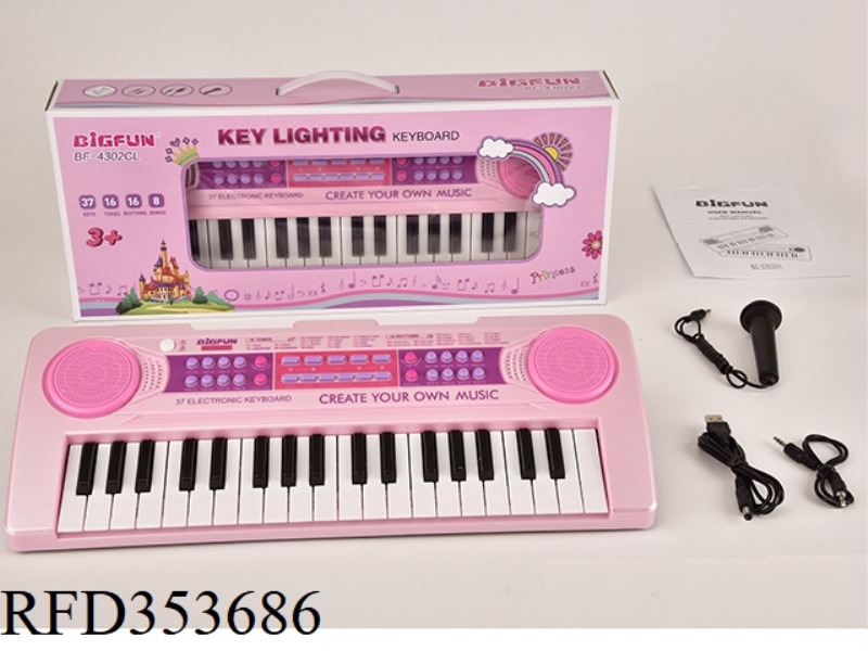 37 KEY ELECTRONIC ORGAN WITH MICROPHONE/AUDIO CABLE /USB POWER CORD/MANUAL