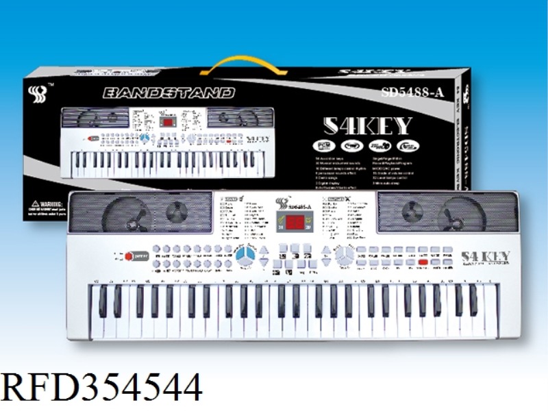 54-KEY MULTIFUNCTIONAL ELECTRONIC KEYBOARD WITH 2-DIGIT DIGITAL DISPLAY, ADAPTER, MICROPHONE