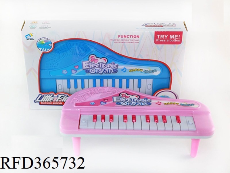 ELECTRONIC ORGAN (PINK/LIGHT BLUE 2 COLORS) LIGHTING/MUSIC/WITH FEET/22 KEYS