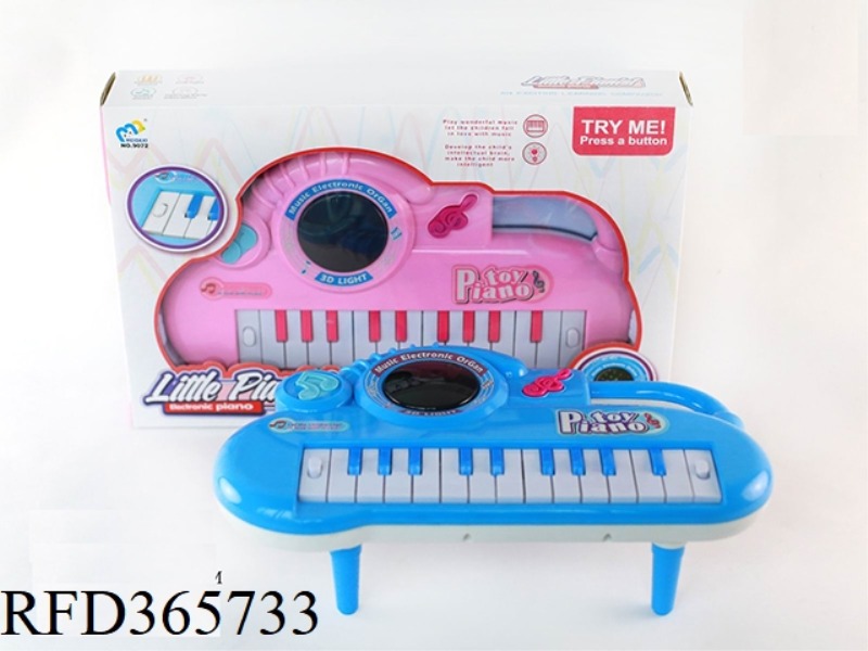 ELECTRONIC ORGAN (PINK/LIGHT BLUE 2 COLORS) 3D LIGHTING/MUSIC/WITH FEET/22 KEYS