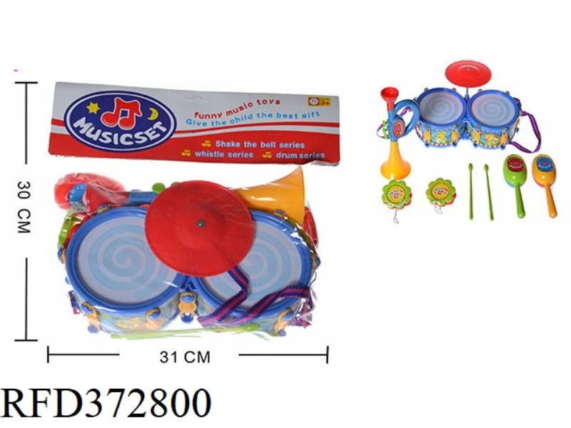 CARTOON INSTRUMENT JAZZ DOUBLE DRUM COMBINATION