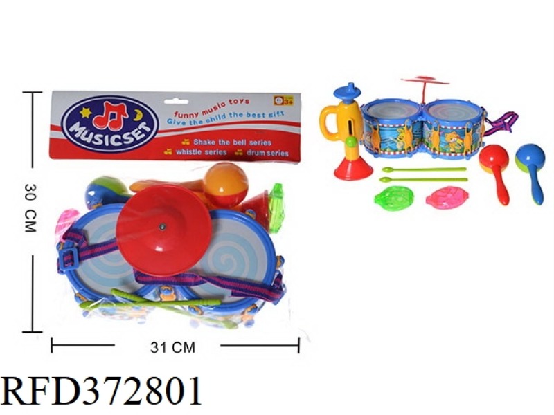CARTOON INSTRUMENT JAZZ DOUBLE DRUM COMBINATION