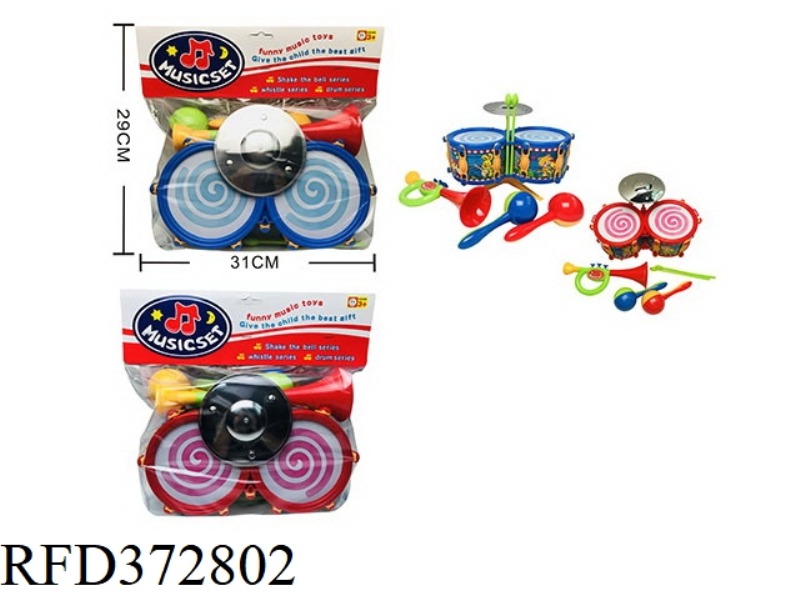 CARTOON INSTRUMENT JAZZ DOUBLE DRUM COMBINATION