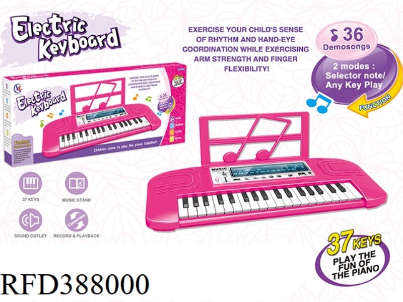 37-KEY ELECTRONIC ORGAN (PINK)