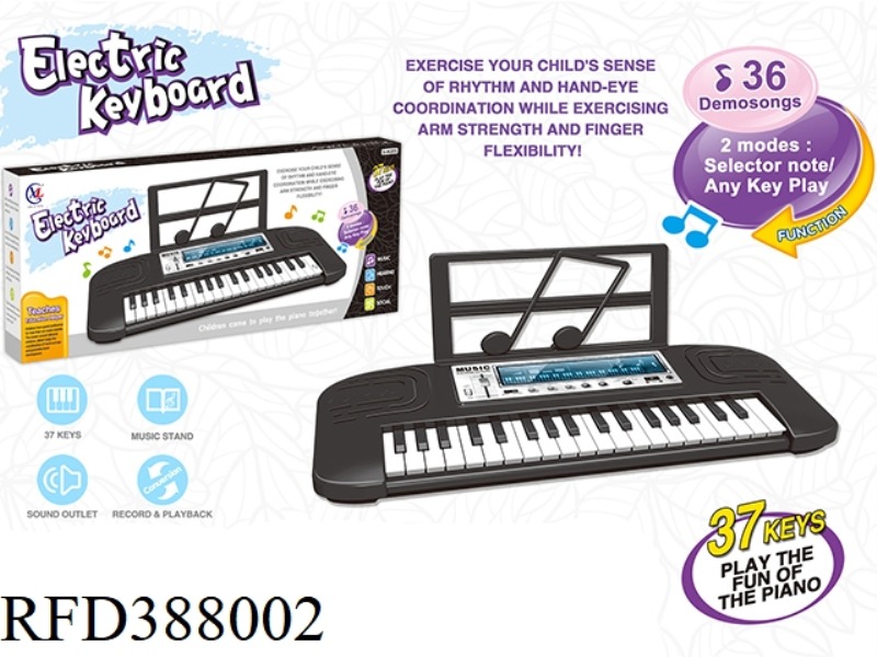 37-KEY ELECTRONIC ORGAN (BLACK)