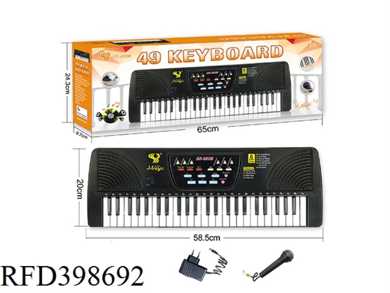 49-KEY MULTIFUNCTIONAL ELECTRONIC ORGAN, ADAPTER, MICROPHONE