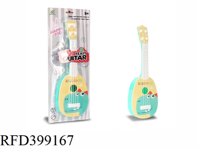 HEAT TRANSFER CARTOON GUITAR LIGHT GREEN