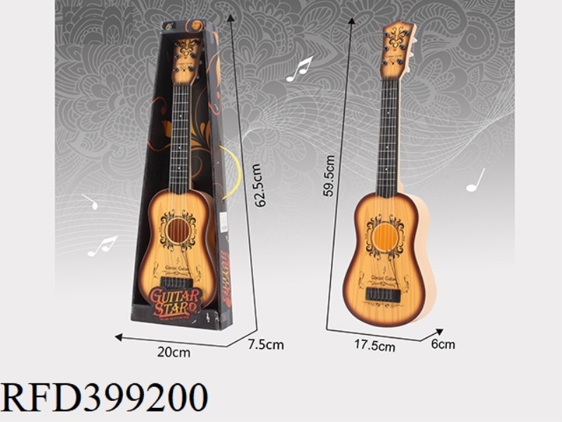 HEAT TRANSFER GUITAR TWO-COLOR MIX (DARK BROWN, WHITE)