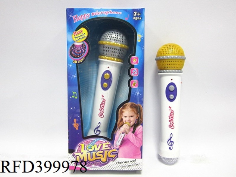 AMPLIFIED LIGHT MUSIC MICROPHONE (WITH AMPLIFIER, MELODY AND PROJECTION LAMP FUNCTIONS)