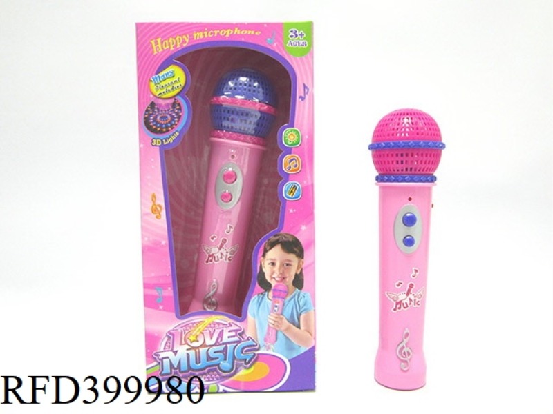 AMPLIFIED LIGHT MUSIC MICROPHONE (WITH AMPLIFIER, MELODY AND LIGHTING FUNCTIONS)