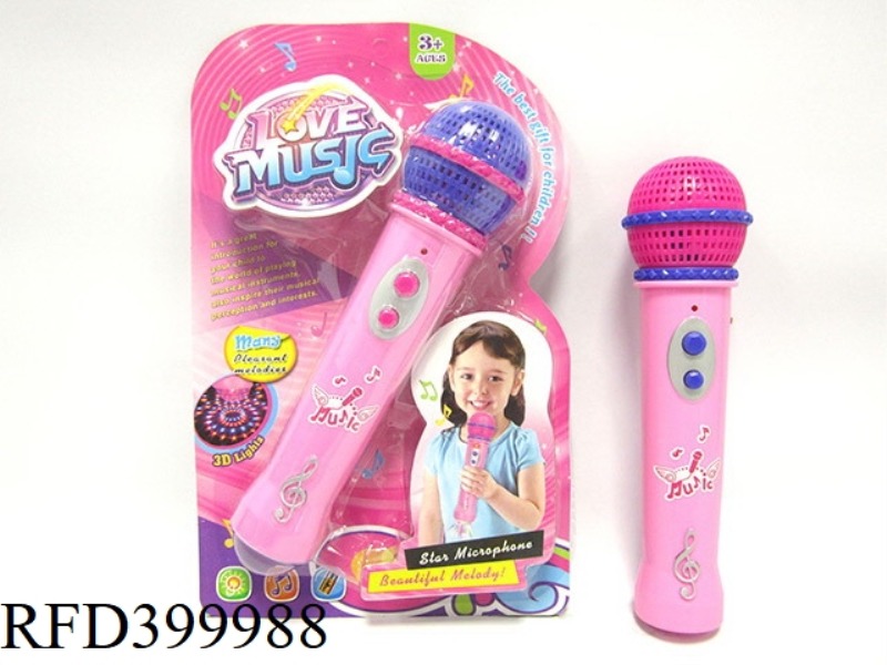 AMPLIFIED LIGHT MUSIC MICROPHONE (WITH AMPLIFIER, MELODY AND LIGHTING FUNCTIONS)