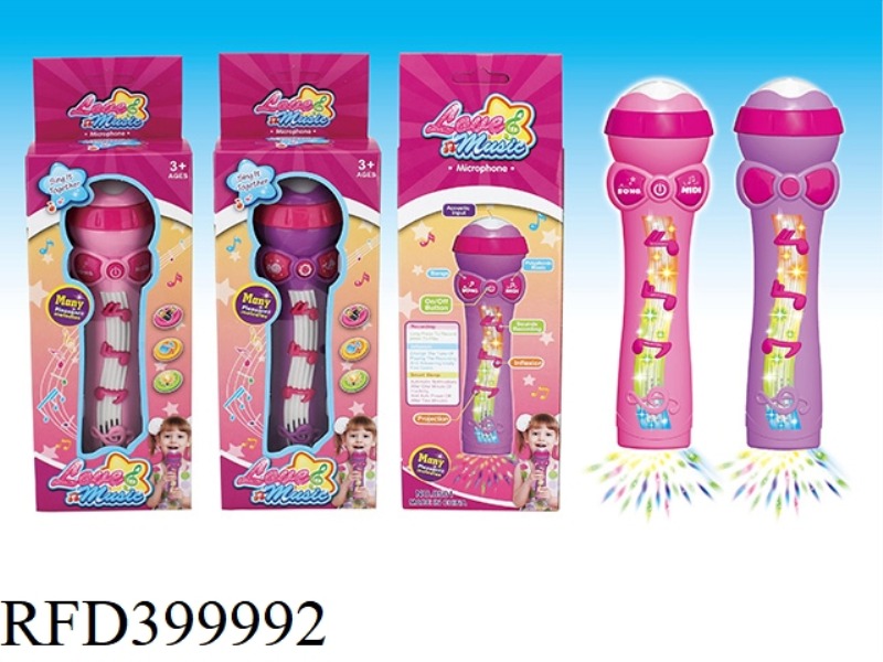 RECORDING LIGHT MUSIC MICROPHONE (WITH RECORDING, VOICE CHANGE, SONG, MELODY, LIGHT PROJECTION, ETC.