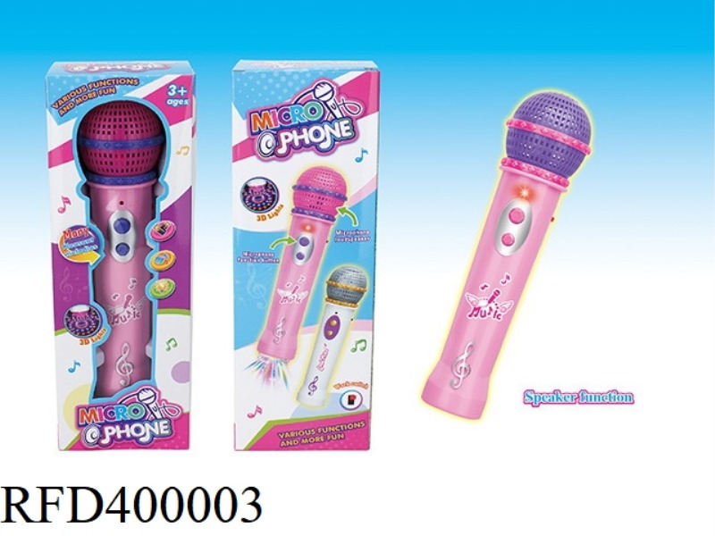 AMPLIFIED LIGHT MUSIC MICROPHONE (WITH AMPLIFIER, MELODY AND LIGHTING FUNCTIONS)
