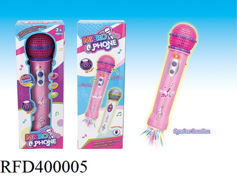 AMPLIFIED LIGHT MUSIC MICROPHONE (WITH AMPLIFIER, MELODY AND PROJECTION LIGHT FUNCTION)