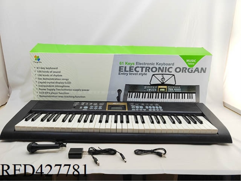 61-KEY MULTIFUNCTION ELECTRONIC ORGAN WITH MICROPHONE/PLUG/MP3 JACK