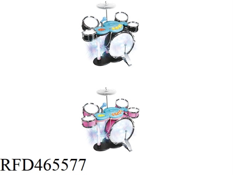 BLACK PINK 2-COLOR PIANO DRUM COMBINATION JAZZ DRUM SET 5 DRUMS + NEW CHAIR