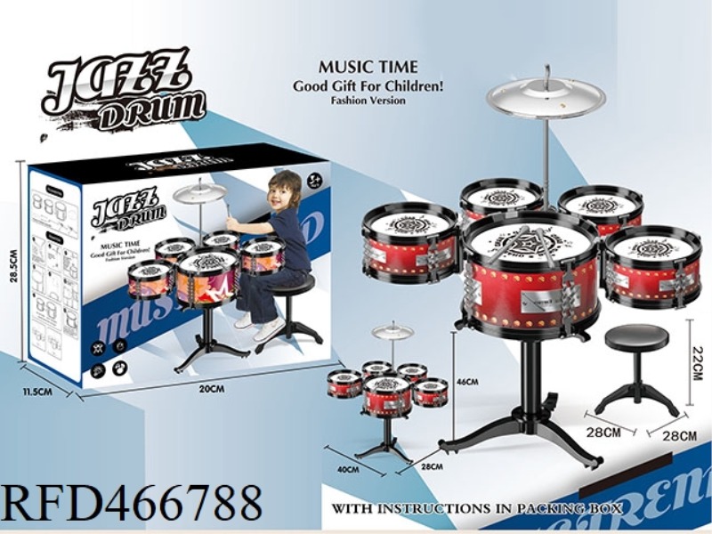 MEDIUM FIVE DRUM JAZZ DRUM WITH CHAIR