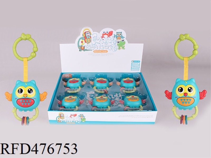 OWL RATTLE (RED/ORANGE 2 COLORS MIXED) 6PCS/DISPLAY BOX