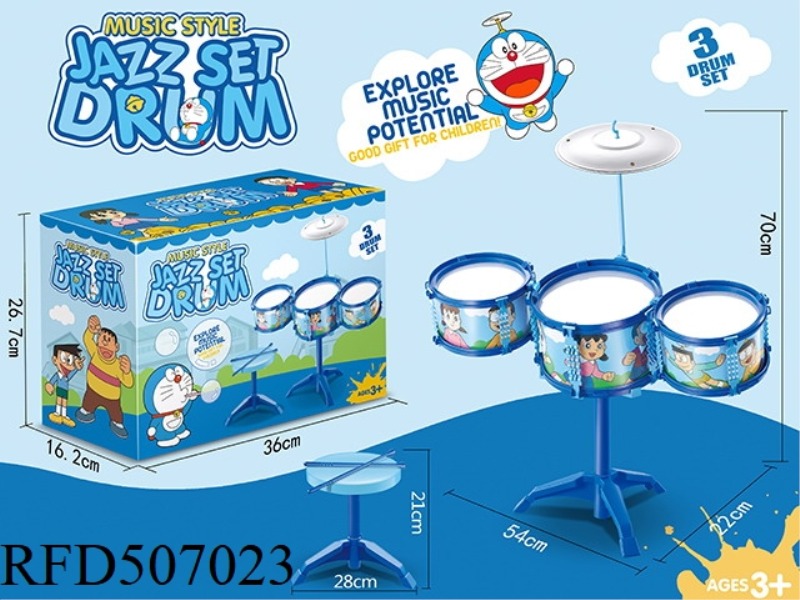 DORAEMON CARTOON DRUM SET 3 DRUMS