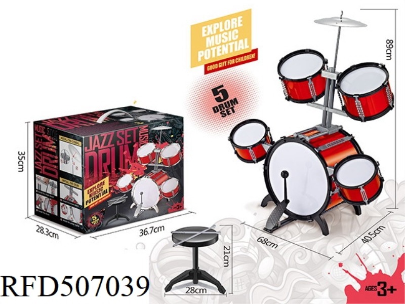 SOLID RED DRUM SET (35CM5 DRUMS)