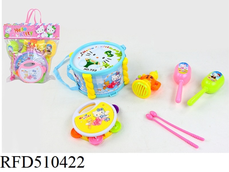 KT CAT SET (DRUM +2 SAND HAMMER + HORN + TAMBOURINE + DRUM HAMMER)