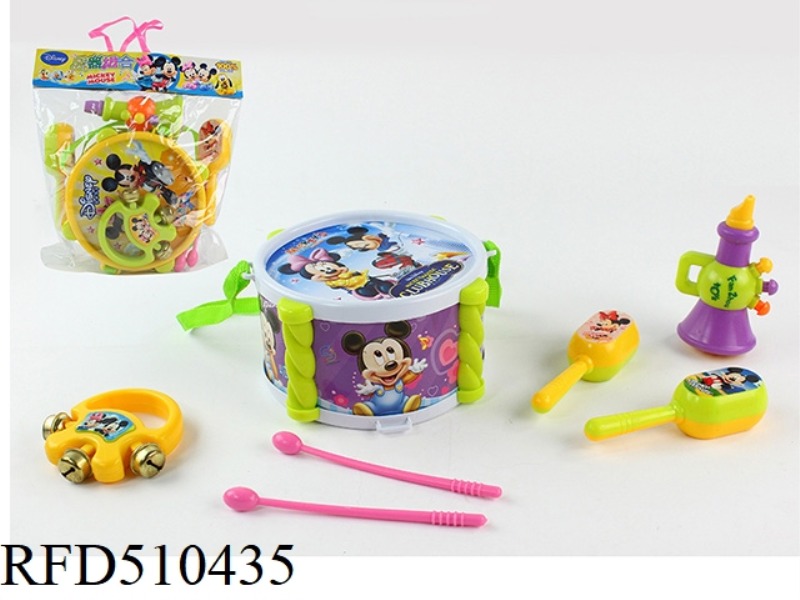 MICKEY SET (DRUM +2 SMALL SAND HAMMER + TRUMPET + HANDBELL + DRUM HAMMER)