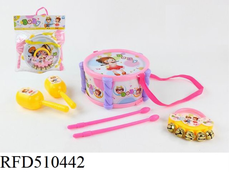 BABY SET (DRUM +2 SAND HAMMER + HANDBELL + DRUM HAMMER)
