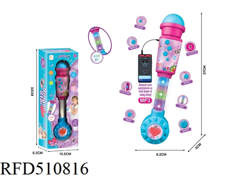 LIGHT MICROPHONE CAN BE CONNECTED TO MP3 WITH CABLE