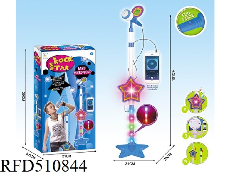 LIGHT MUSIC MICROPHONE CAN BE CONNECTED TO MP3 WITH CONNECTION LINE