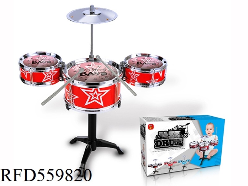 SILVER RING STARRY SKY RED JAZZ DRUM (3 DRUMS)
