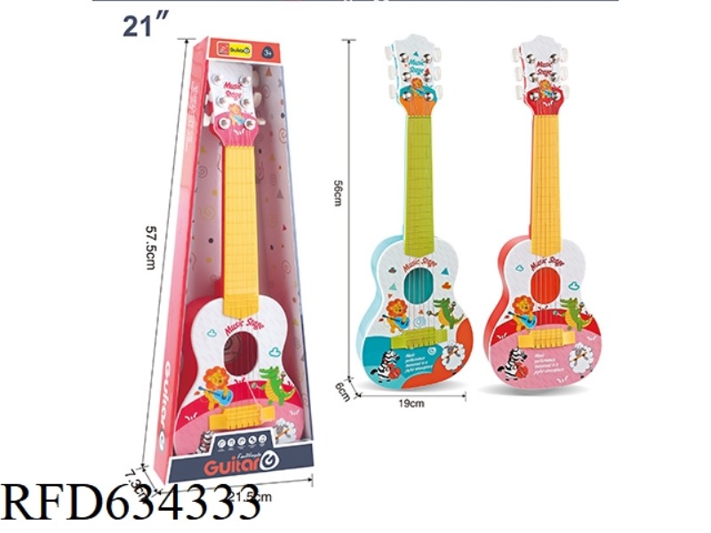 21-INCH 6-STRING SIMULATION CARTOON GUITAR. STEEL WIRE