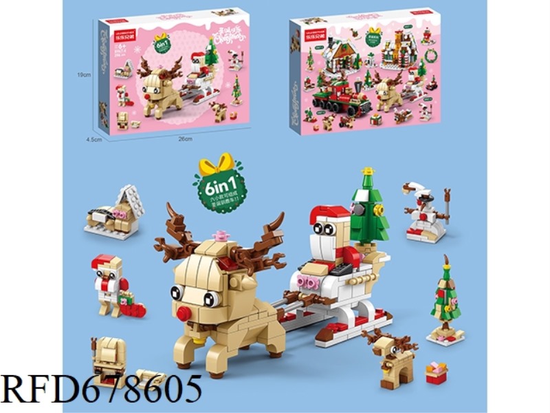 296 PIECES OF CHRISTMAS REINDEER BUILDING BLOCKS