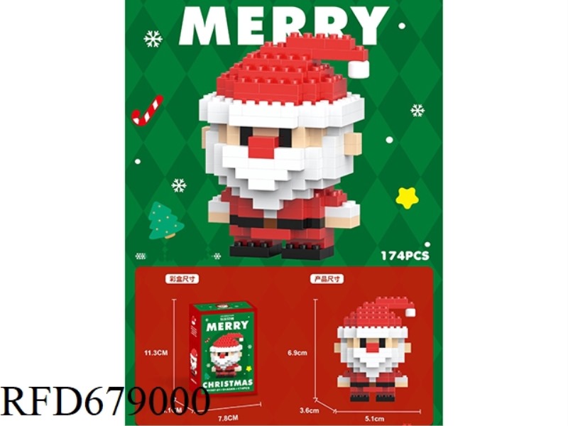 174 PIECES OF BUILDING BLOCK SANTA CLAUS