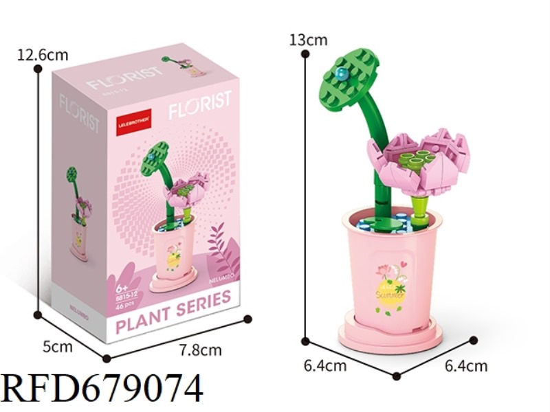 46 PIECES OF MICRO-PARTICLE BUILDING BLOCKS OF DASHU LOTUS FLOWER