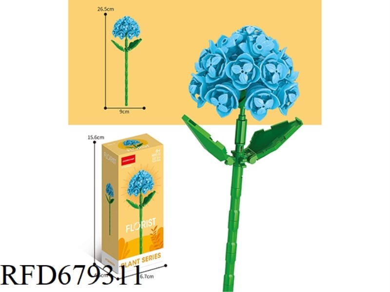 107 PIECES OF BLUE HYDRANGEAS