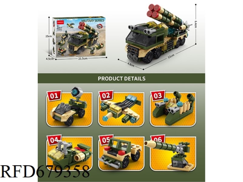 A SIX-IN-ONE TRAILER-HEADED MISSILE VEHICLE WITH 135 UNITS
