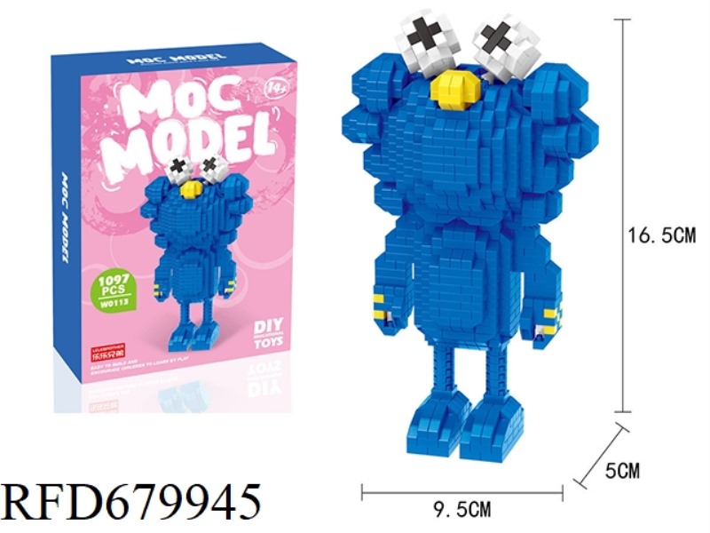 1,097 PIECES OF BLUE COLLABORATION WITH THE TRENDY BRAND KAWS