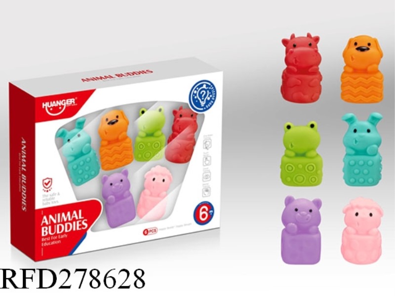 FLEXIBLE GLUE ANIMAL STAMP 6PCS