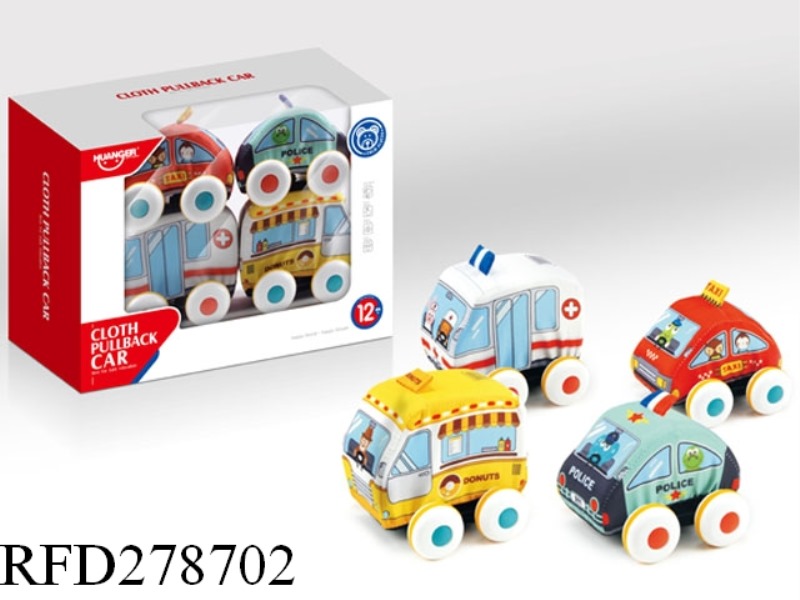 BABY CARTOON CLOTH CAR(4 ASST)