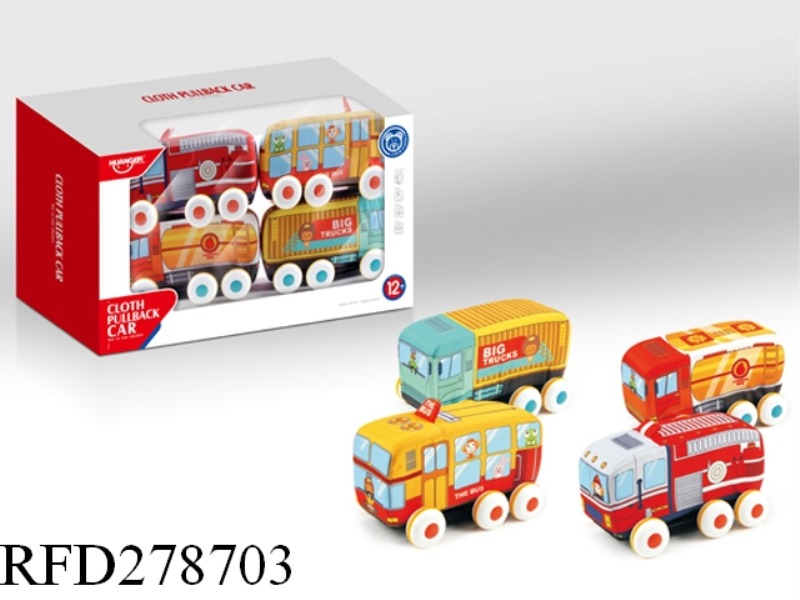 BABY CARTOON CLOTH CAR(4 ASST)