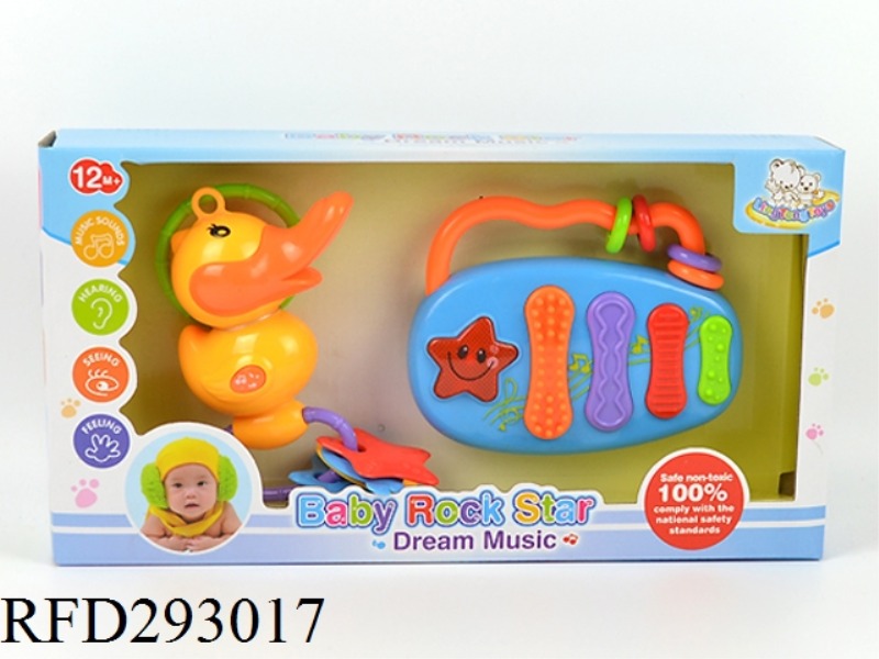 BABY RATTLE DUCK+PIANO WITH SOUND