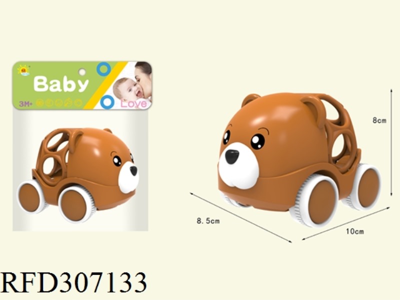 BABY FLEXIBLE GLUE RATTLE CAR(BEAR)