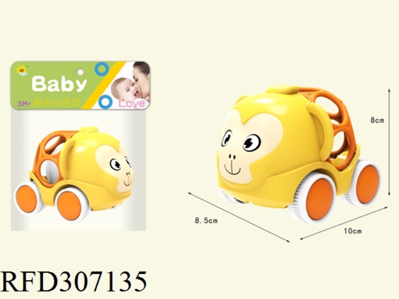 BABY FLEXIBLE GLUE RATTLE CAR(MONKEY)