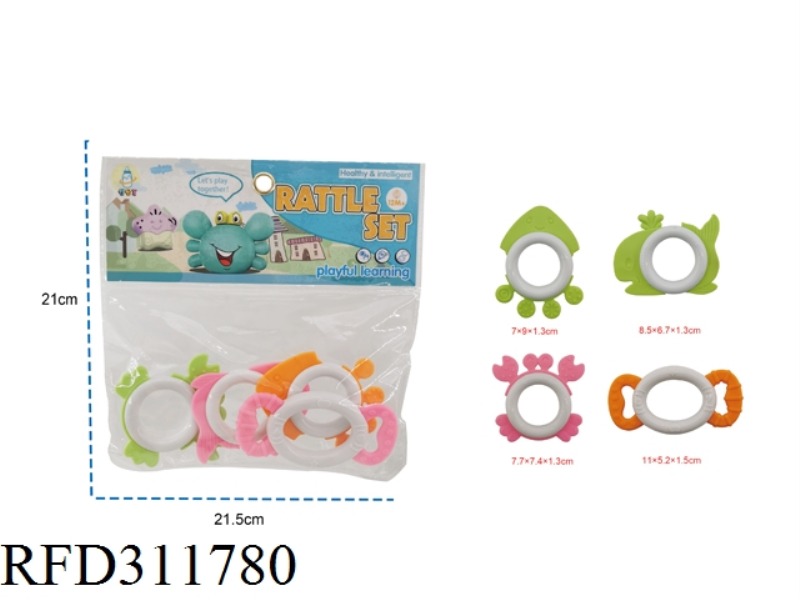 BABY TEETHER RATTLE 4PCS