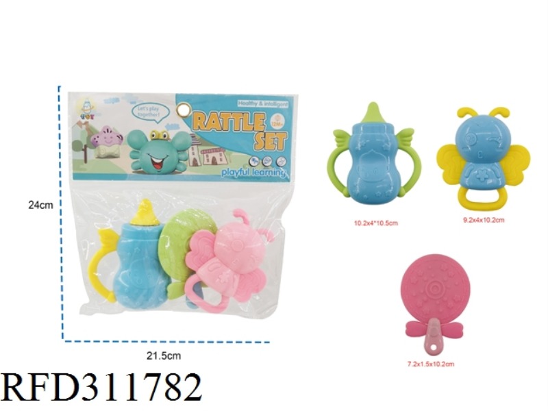 BABY TEETHER RATTLE 3PCS