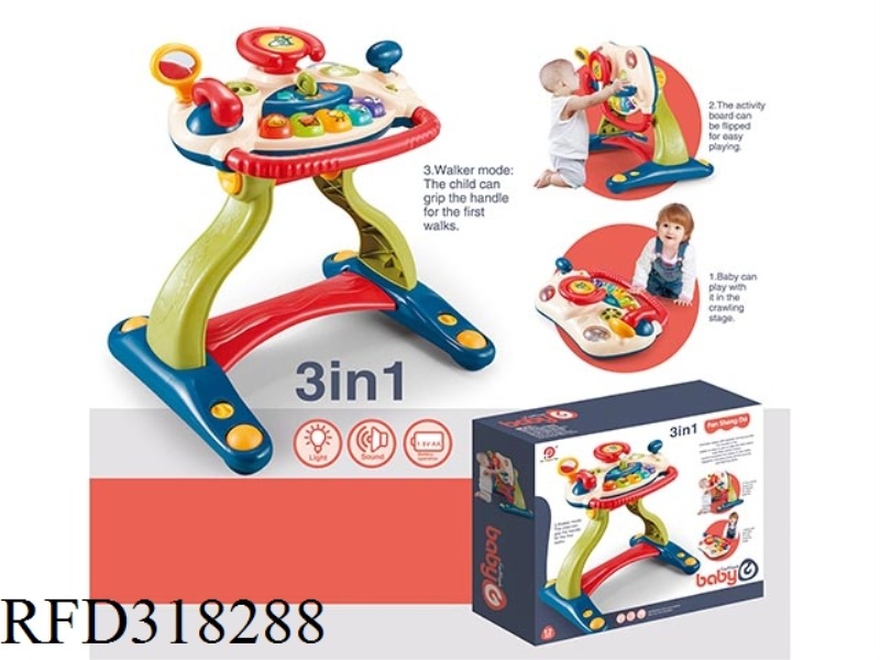 THREE-IN-ONE BABY WALKER (LIGHT, MUSIC)