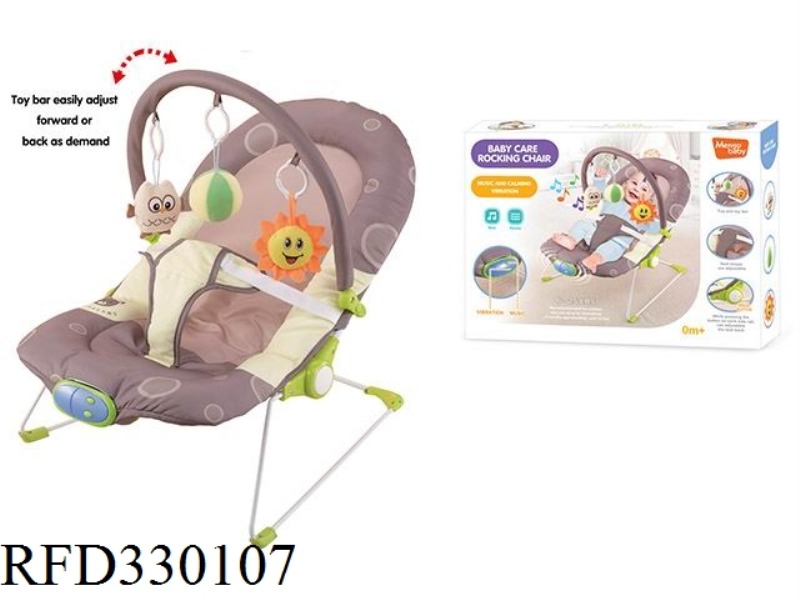 THE BABY ROCKING CHAIR VIBRATES WITH MUSIC