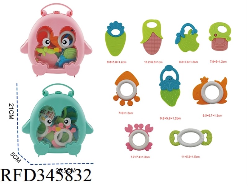 BABY PENGUIN STORAGE BOX 9 PIECE TEETHER