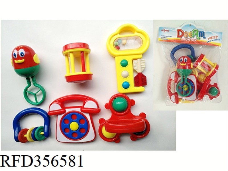 ABS RATTLE 6 PIECE SET
