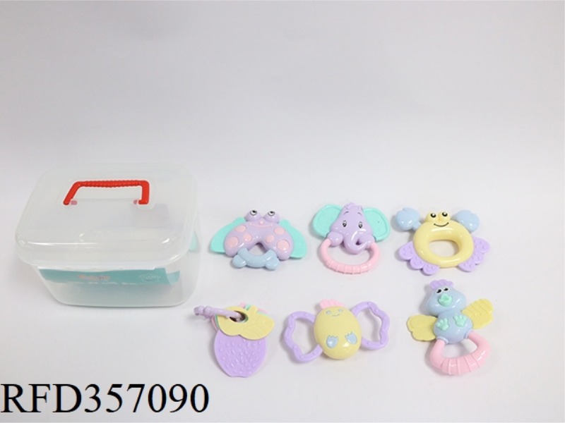 BOILED TEETHER RATTLE
(SIX-PIECE SET)